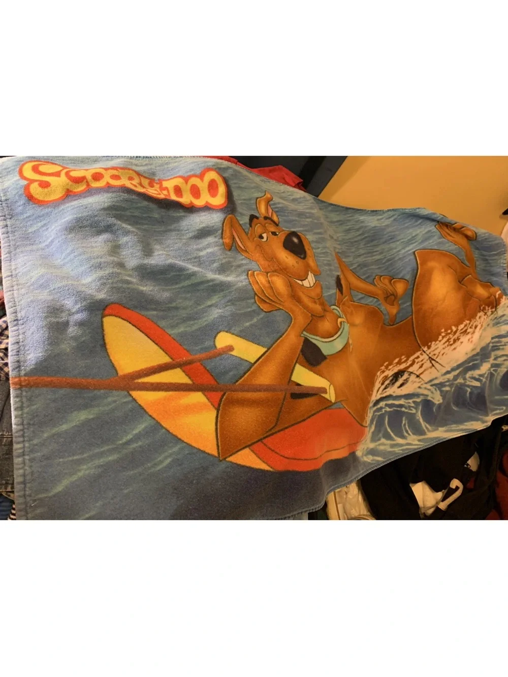 Vintage Scooby Doo beach towel all over print with Water Skiing Scooby‎ Doo
